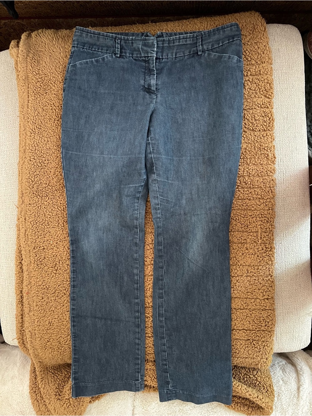 Express women’s Slim Straight slacks in Washed Blue
